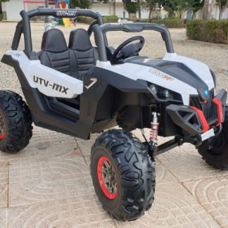 COCHE BUGGY 4x4 niños 12V, 4 MOTORES Y 2 PLAZAS - BLANCO - PANTALLA MP4!! INDA125-XMX-603wt